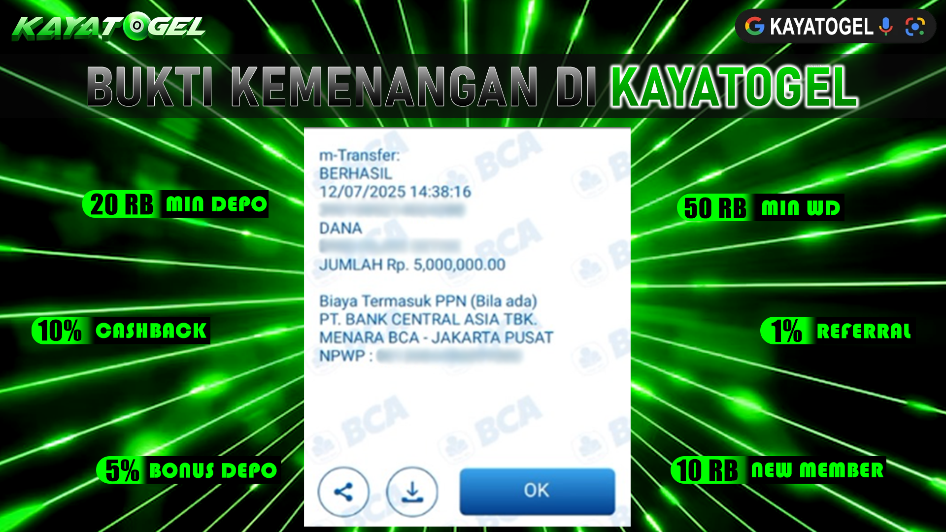 KAYATOGEL JACKPOT SLOT PINATA WINS Rp.5.000.000.,- LUNAS