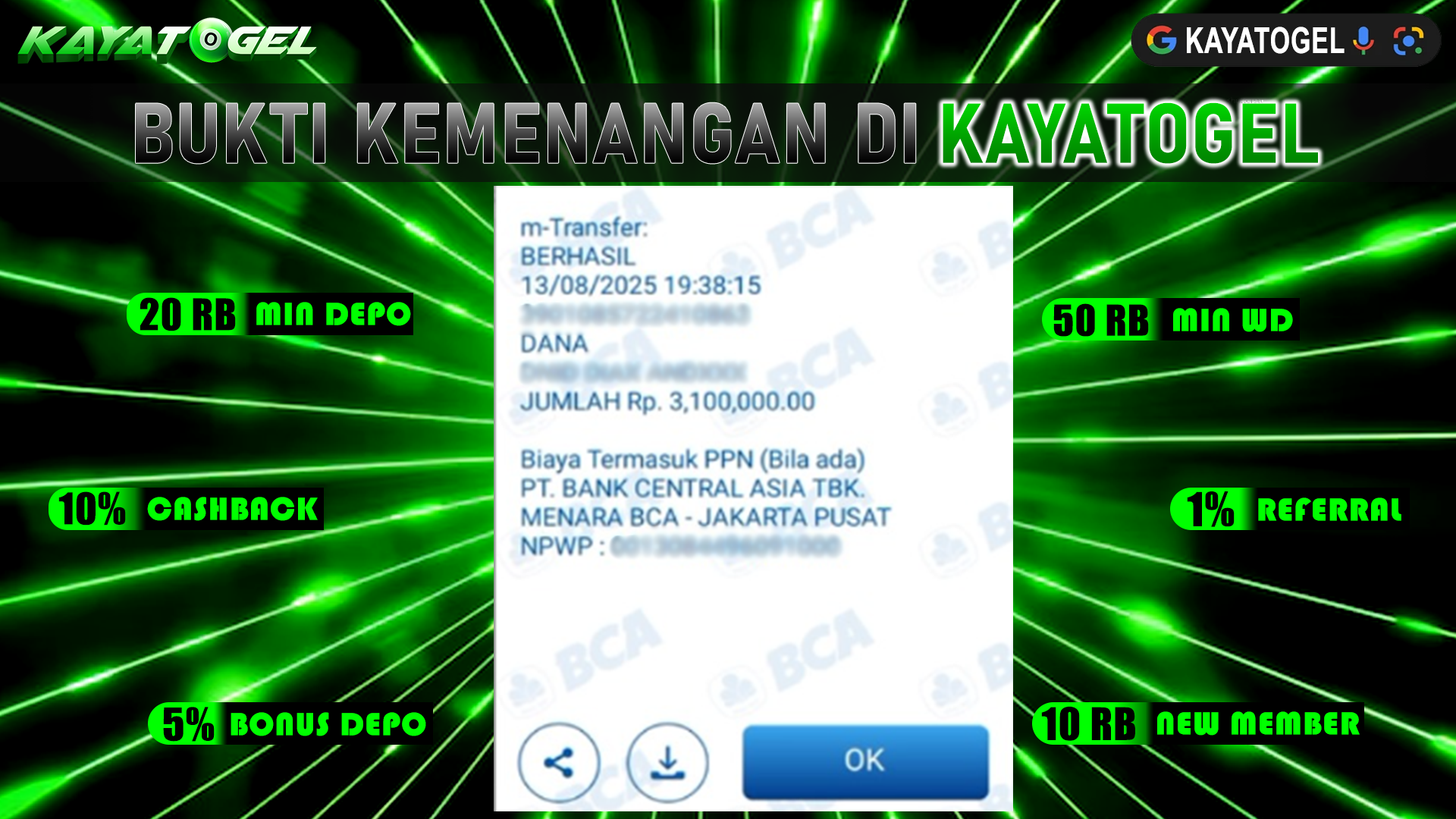KAYATOGEL JACKPOT TOGEL PASARAN FRANKFURT Rp.3.100.000.,- LUNAS