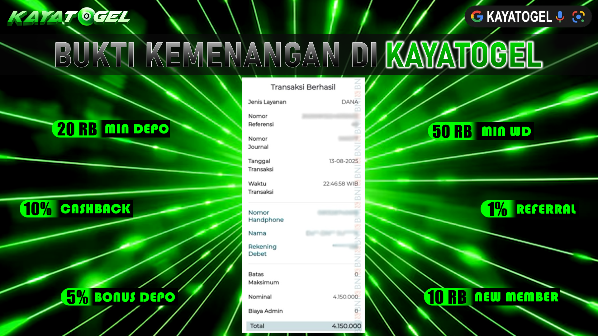 KAYATOGEL JACKPOT TOGEL PASARAN TOTO MACAU Rp.4.150.000.,- LUNAS