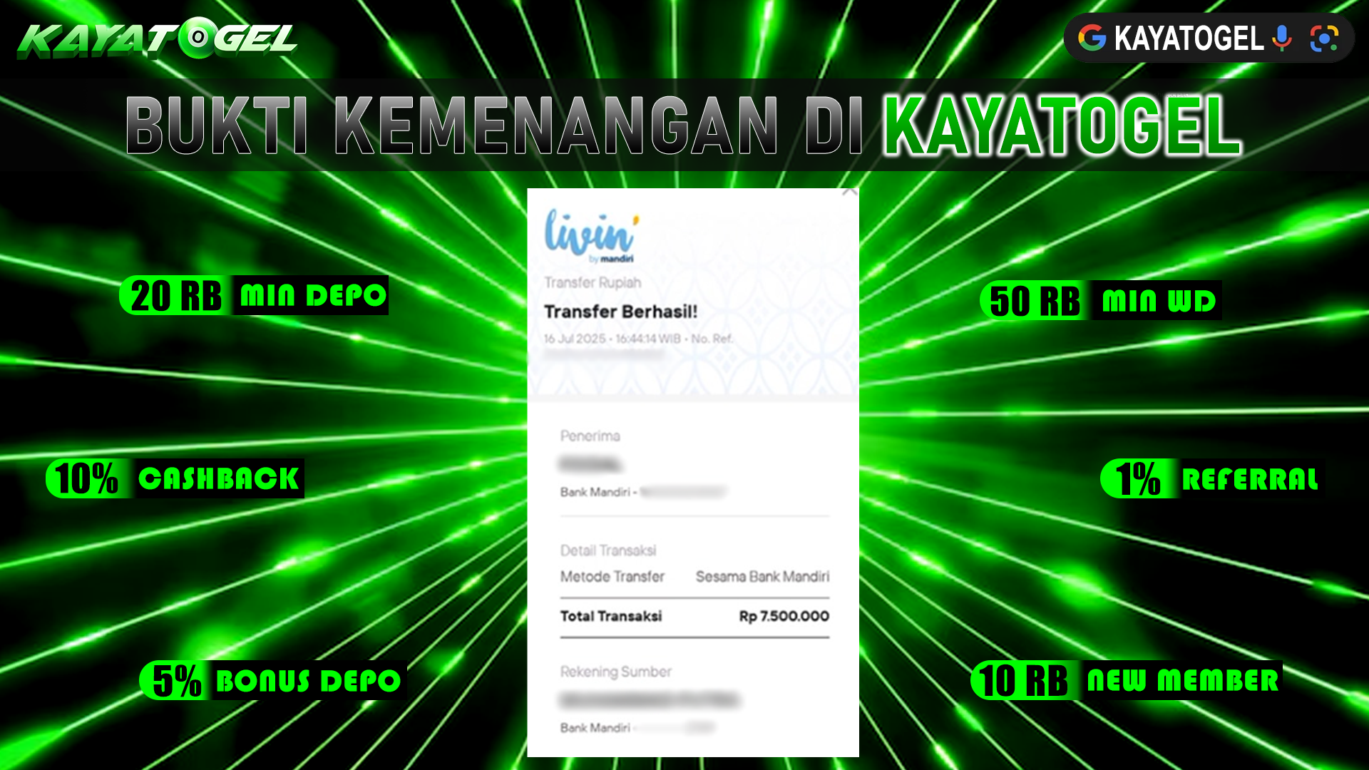 KAYATOGEL JACKPOT TOGEL PASARAN TOTO MACAU Rp.7.500.000.,- LUNAS