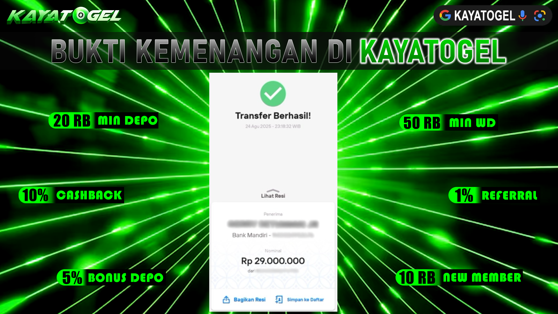KAYATOGEL JACKPOT TOGEL PASARAN HONGKONG Rp.29.000.000.,- LUNAS