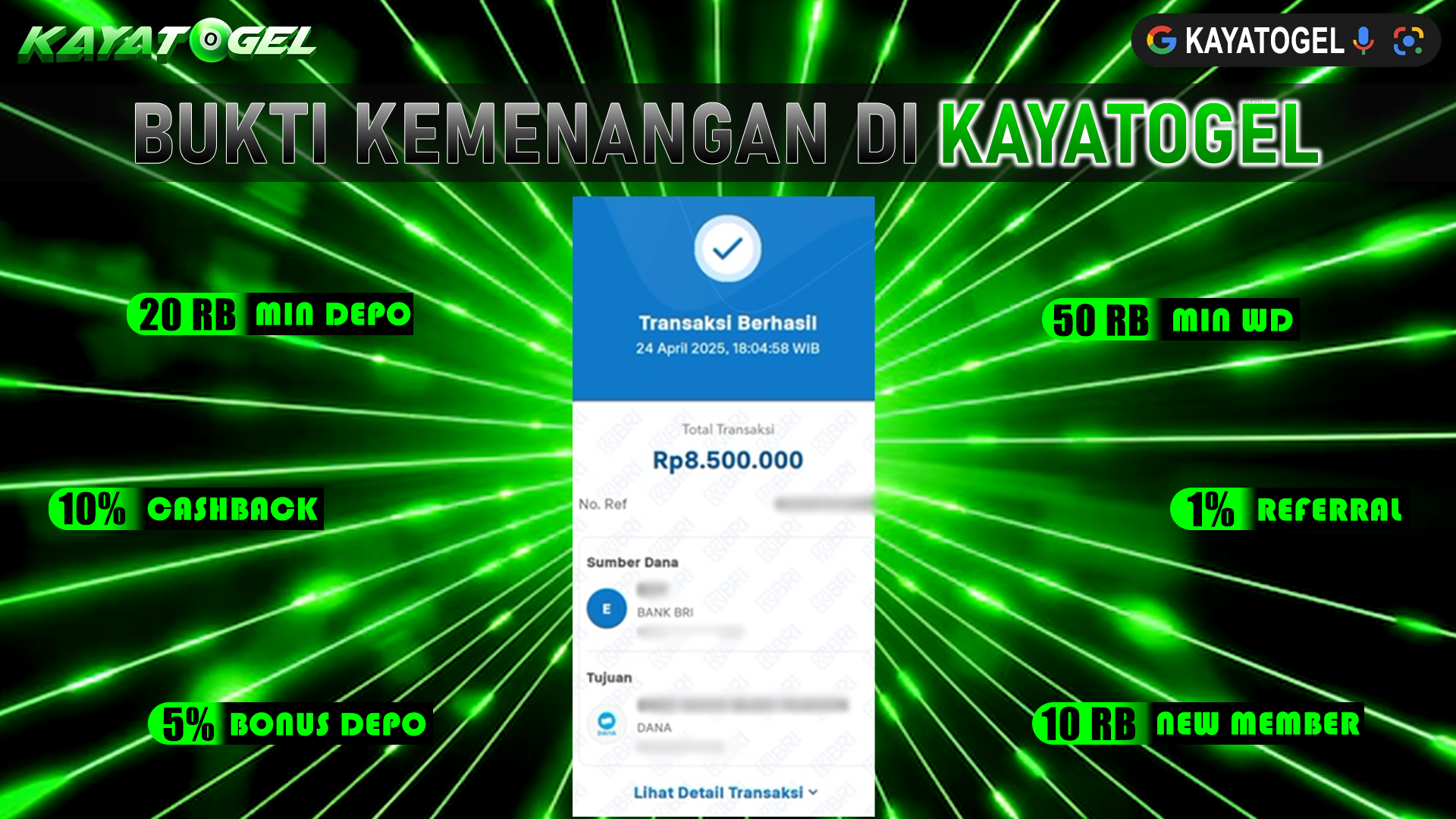 KAYATOGEL JACKPOT TOGEL PASARAN SINGAPORE Rp.8.500.000.,- LUNAS