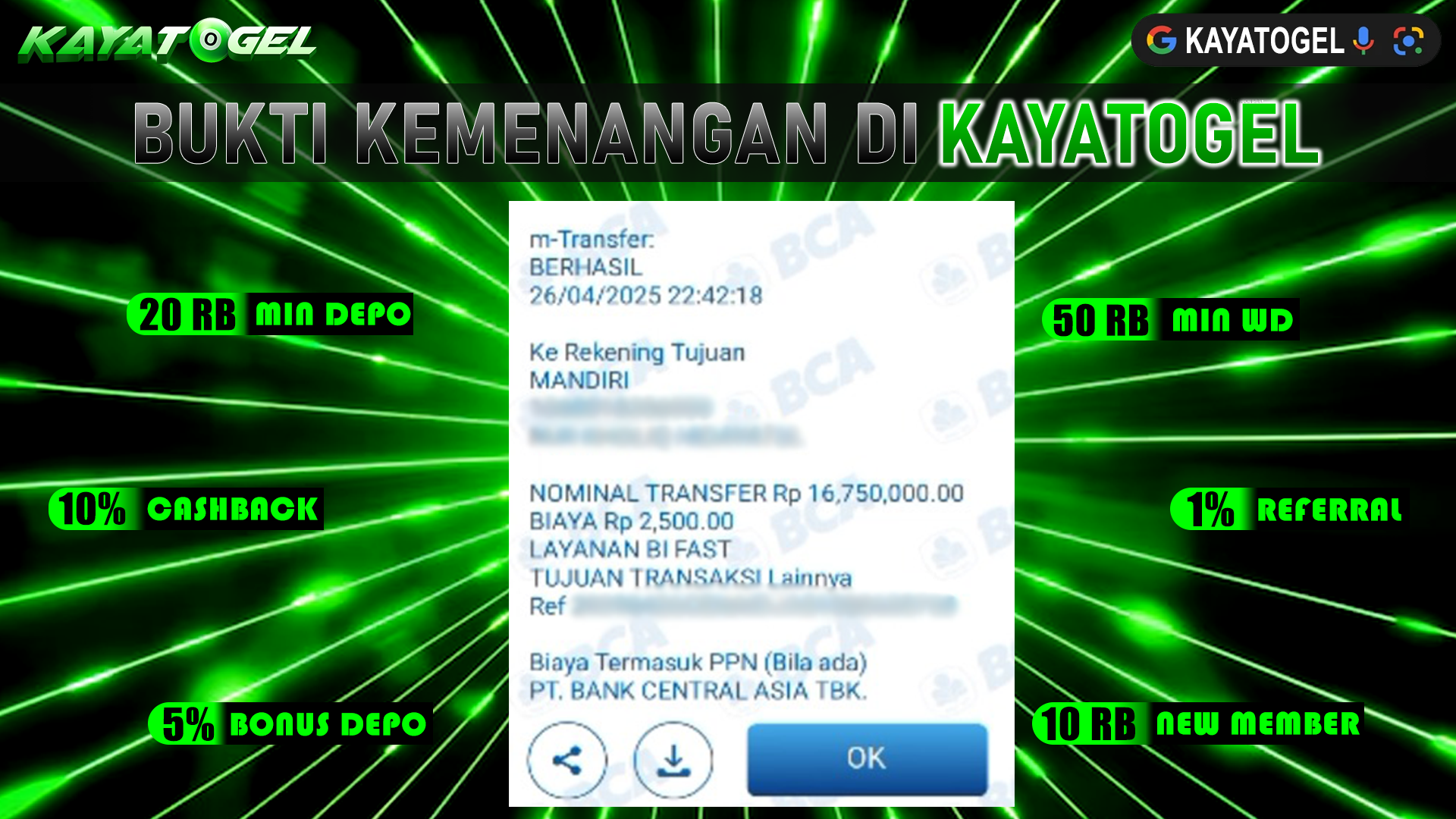 KAYATOGEL JACKPOT TOGEL PASARAN SINGAPORE Rp.16.750.000.,- LUNAS