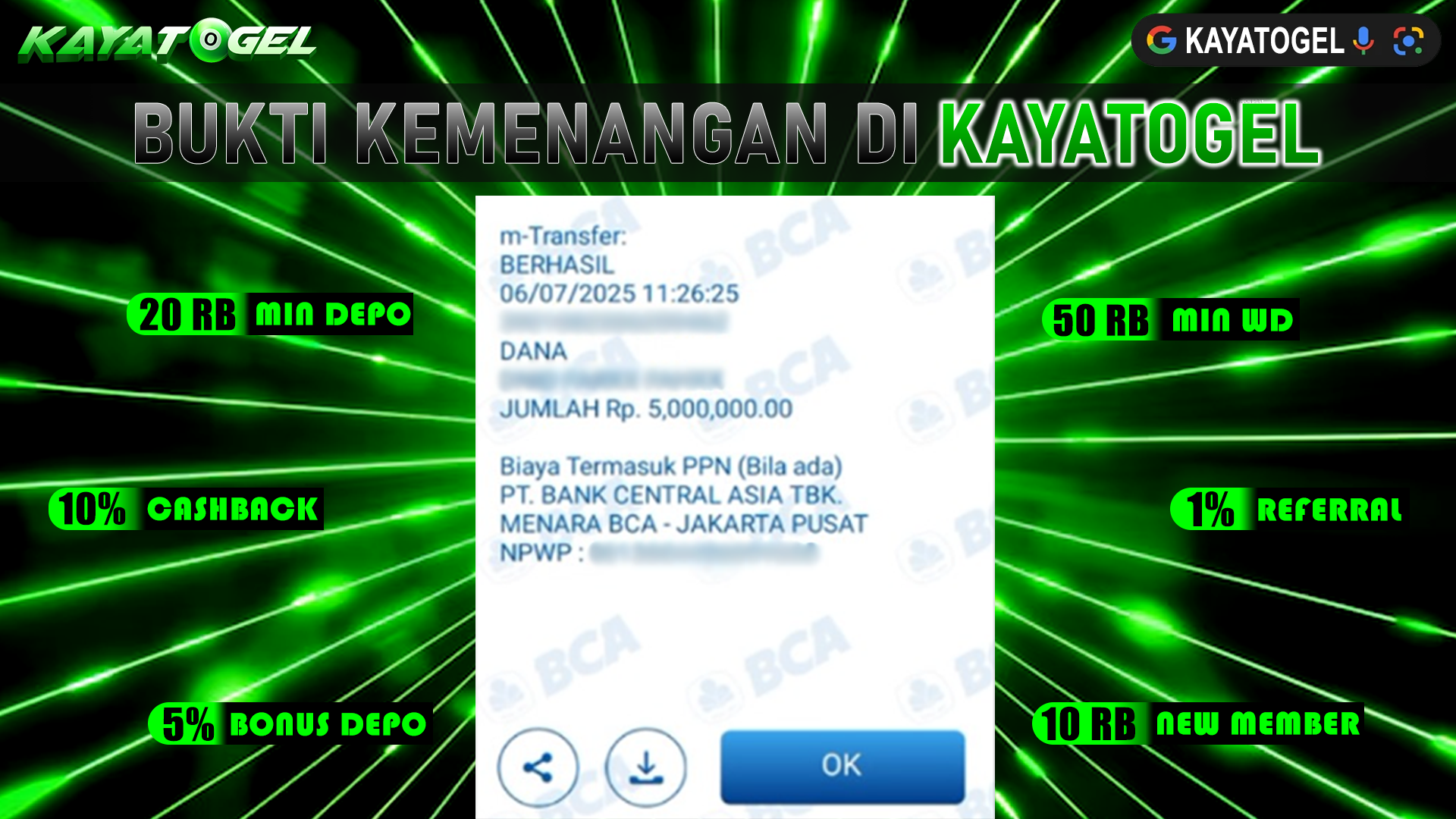 KAYATOGEL JACKPOT SLOT MAHJONG MANIA Rp.5.000.000.,- LUNAS